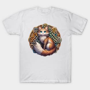 Funny Viking Warrior Cat Norse Mythology Anime T-Shirt